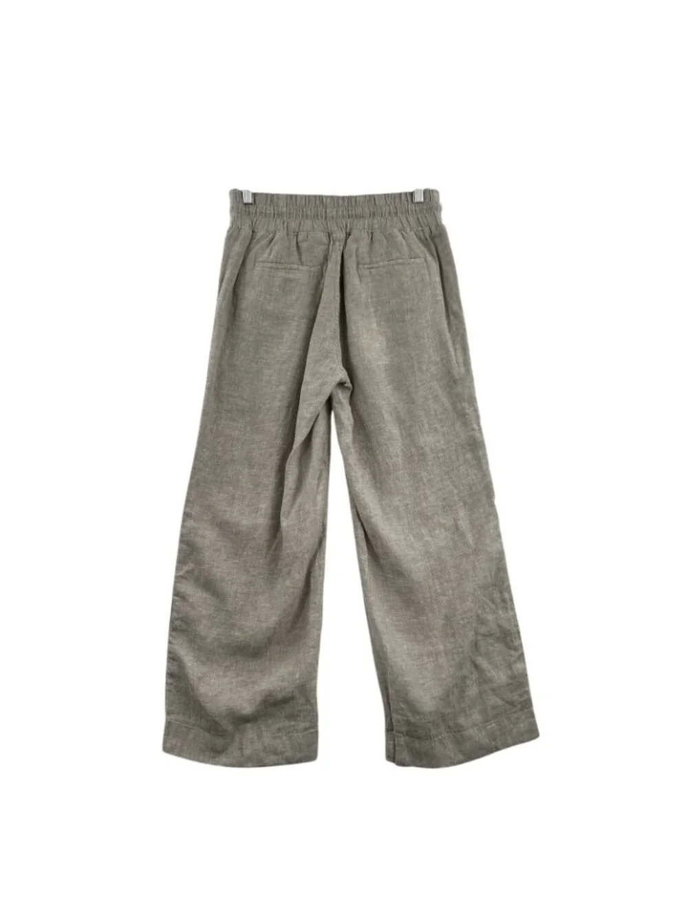 Quince 100% European Linen Wide Leg Cropped Pants Flax Womens Small Coastal NWT